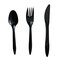 Boardwalk Three-Piece Cutlery Kit, Fork/Knife/Teaspoon, Polystyrene, Black, 250PK BWK3KITBLPS - alternate 2
